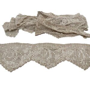 Vintage Beige Crochet Lace Trim & Doilies Collection